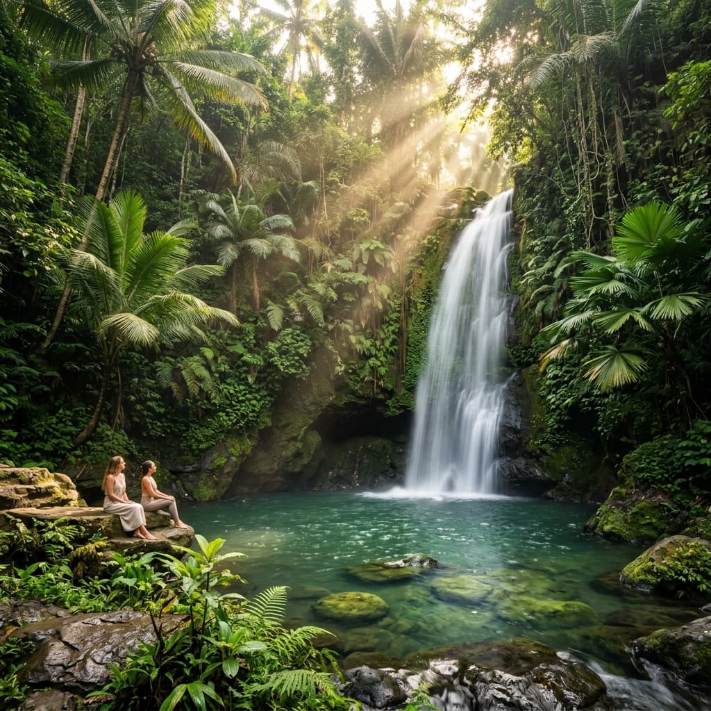 Scenic Ubud Waterfall Pilgrimage