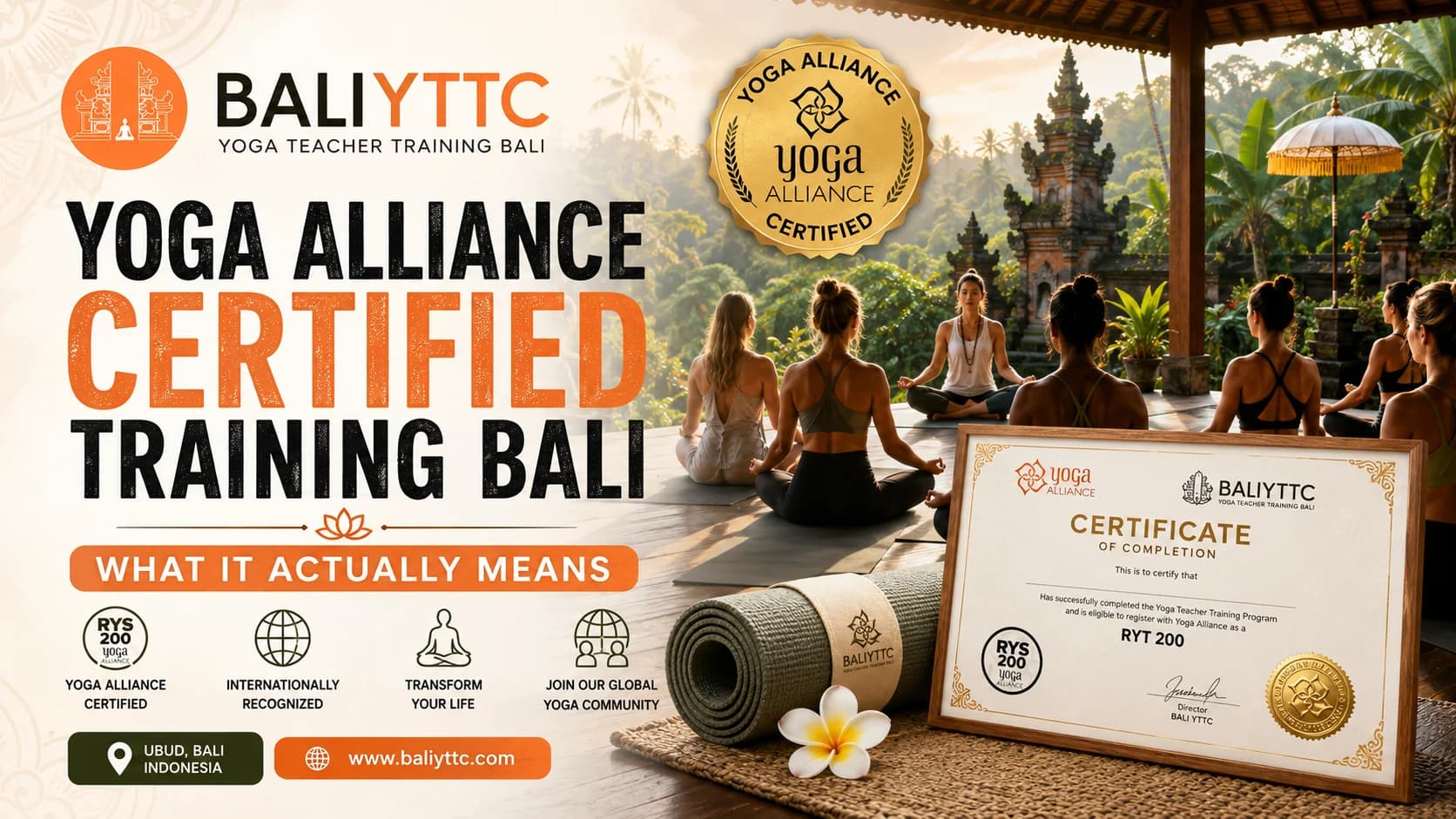 Yoga Alliance Certified Training Bali: What It Actually Means