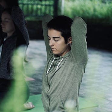 Tresna performing Child's Pose