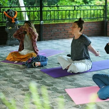 Tresna performing Lotus Pose